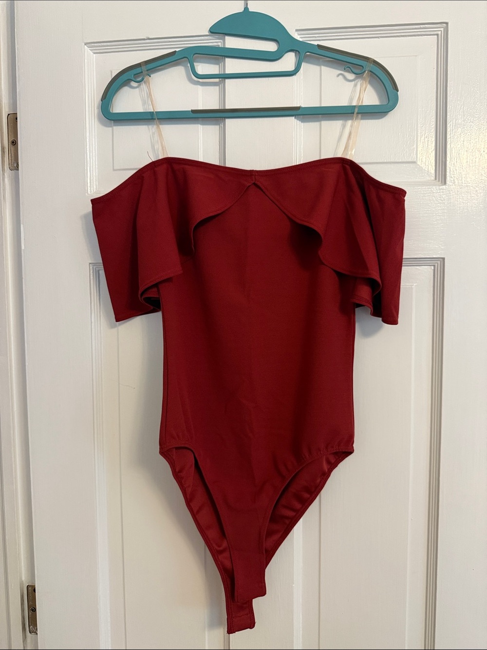 Charlotte Russe Crimson V-Neck Bodysuit